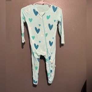 KYTE Baby Robin Hearts Zippered Romper